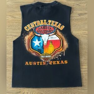 Vintage Y2K Harley-Davidson “Central Texas” Cropped Sleeveless Muscle Tank Small